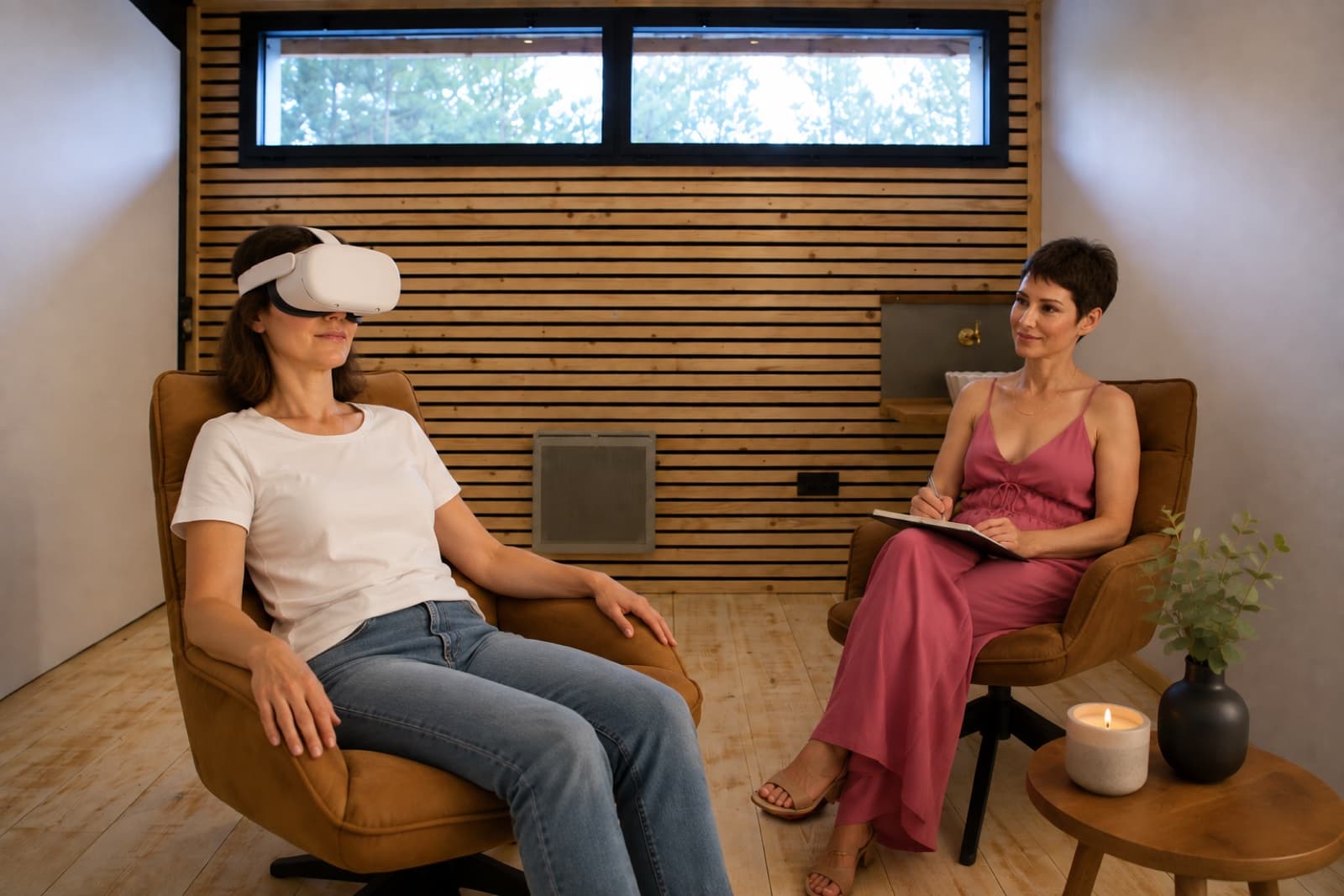 Séance de thérapie avec réalité virtuelle au cabinet La Vie en Plus